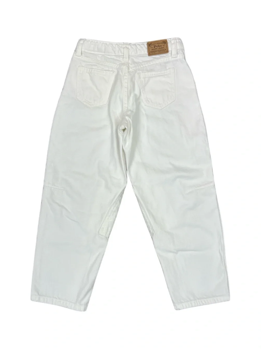 Polo Ralph Lauren Girls Curved Tapered Denim Jeans White 6X Adjustable Waist